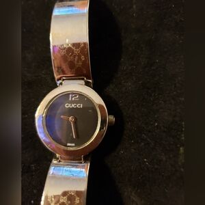 Gucci Silver and Black Watch